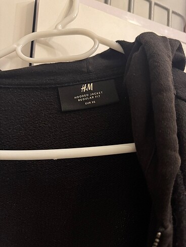 H&M h&m erkek reyonu kapüşonlu fermuarlı sweatshirt siyah