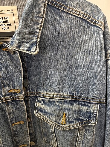 s Beden mavi Renk Pull & Beat Crop Denim Ceket