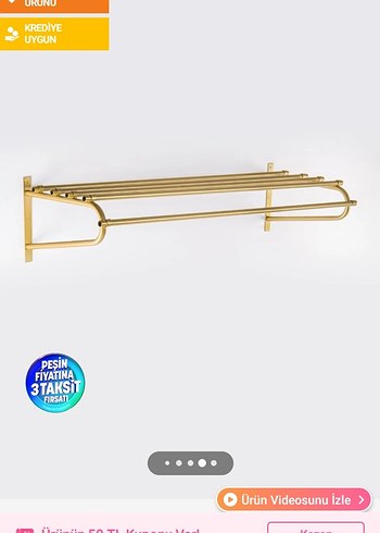 Altın Renkli Parlak Duvar Askısı - Görsel 2