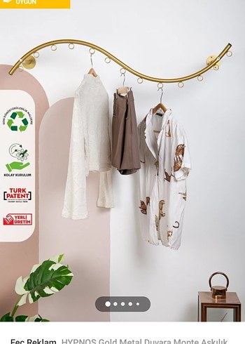 Altın Renkli Parlak Duvar Askısı - Görsel 14