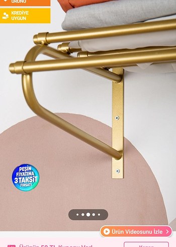 Altın Renkli Parlak Duvar Askısı - Görsel 4