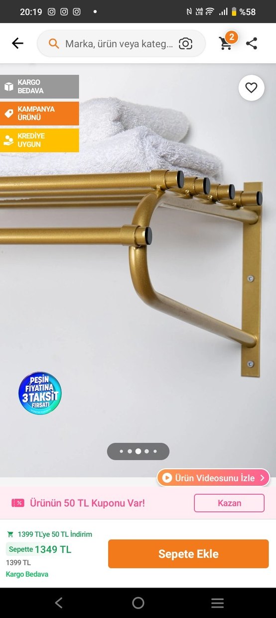 Altın Renkli Parlak Duvar Askısı - Görsel 5