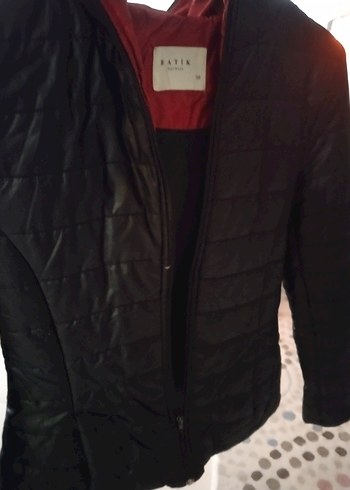 Batik marka Siyah Fermuarlı Kadın Midi Ceket - Görsel 4