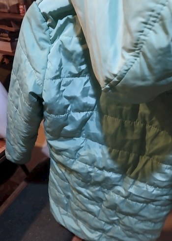 Waikiki Düğmeli Turkuaz kız cocuk Kış Montu - Görsel 2