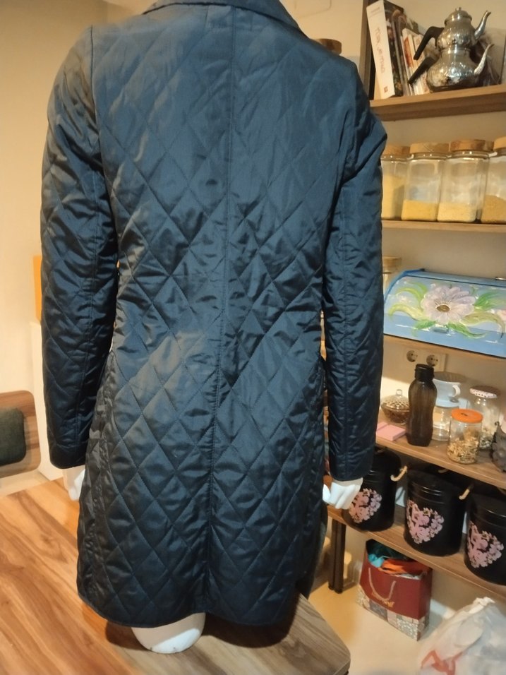 Burberry Düğmeli Siyah Kadın Midi Ceket - Görsel 2