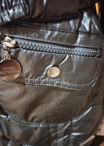 Limon company Siyah Kemerli Kısa Kadın  Kışlık Mont - Görsel 9