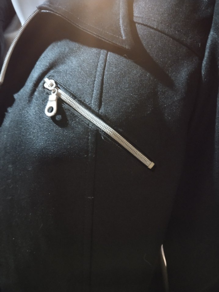 Fermuarlı Siyah Midi Hamile Ceketi - Görsel 3