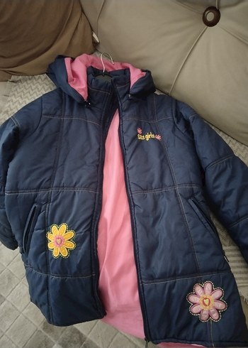 Kız Çocuk Lacivert Fermuarlı Ceket 7-8 yas - Görsel 5