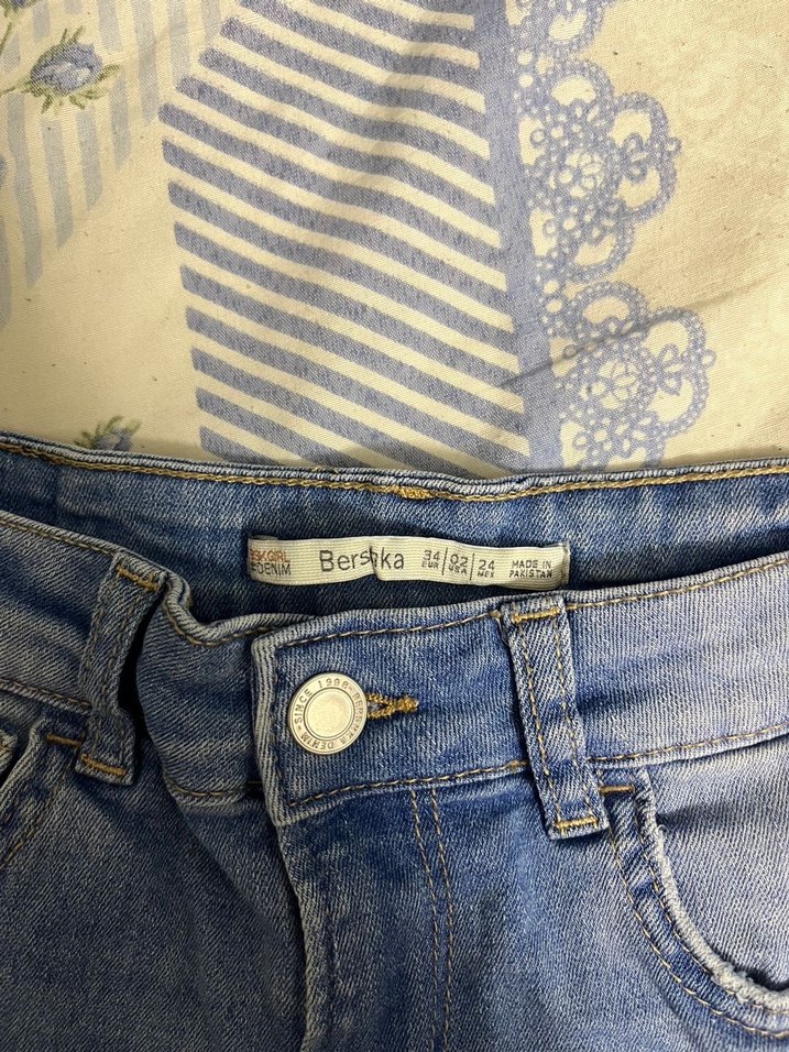 Kadın bershka Denim Mini Şort - Görsel 4
