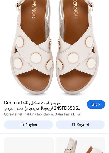 Derimod Beyaz Platform Topuklu Kadın Sandalet