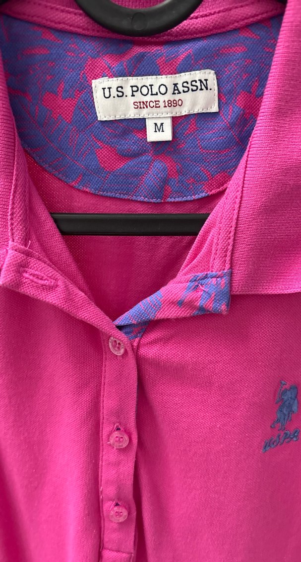 U.S. Polo Assn. Pembe Kısa Kollu Polo Yaka Tişört — görsel 3/4