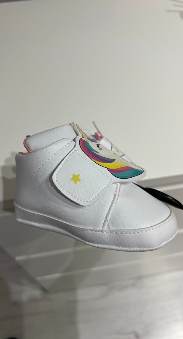 Renkli Unicorn Desenli Kız Bebek İlk Adım Ayakkabısı - Görsel 2
