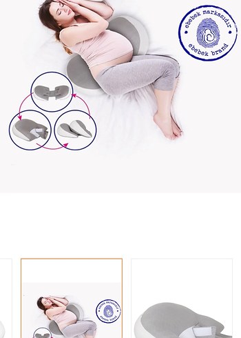 Gri Emzirme ve Hamilelik Destek Yastığı - Görsel 2