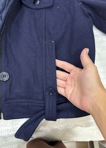 l Beden mavi Renk Kısa kaşe ceket