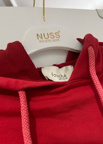 Touche Kırmızı Kapüşonlu Uzun Kadın Elbise - Görsel 2