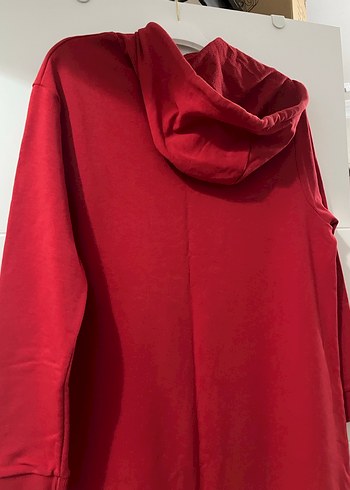 Touche Kırmızı Kapüşonlu Uzun Kadın Elbise - Görsel 4