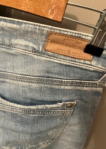 Mavi düşük bel jean - Görsel 4