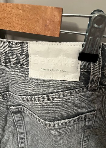 Bershka Gri Mom Jean - Görsel 3