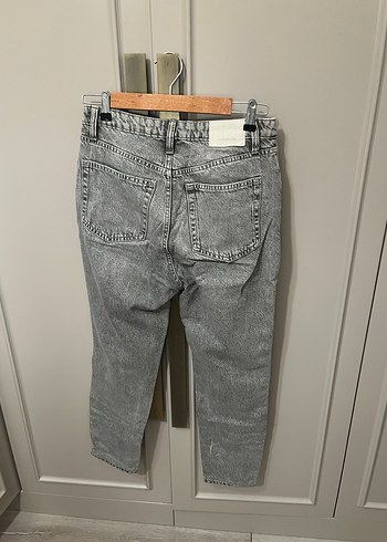 Bershka Gri Mom Jean - Görsel 2