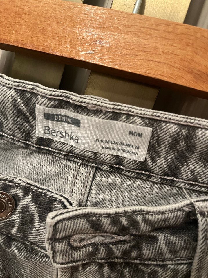Bershka Gri Mom Jean - Görsel 4