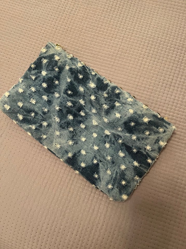 Zincir Detaylı Mavi Denim Kadın Çanta - Görsel 3