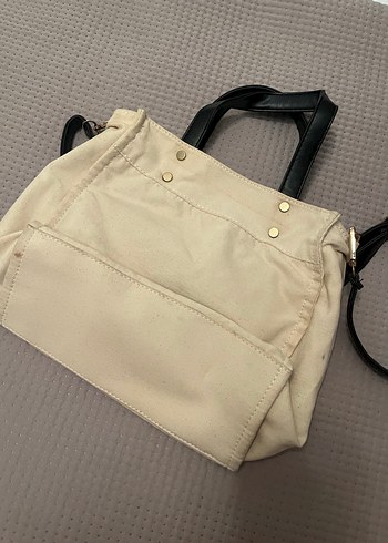 Manuka krem deri detaylı çanta - Görsel 2