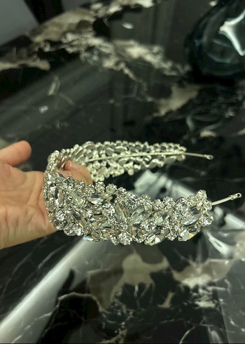 Vakko Beyaz taşlı Modern Gelin Tacı