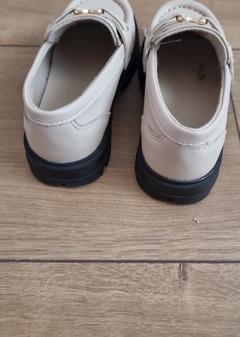 Beyaz Tokalı cocuk Loafer Blok Topuk - Görsel 4