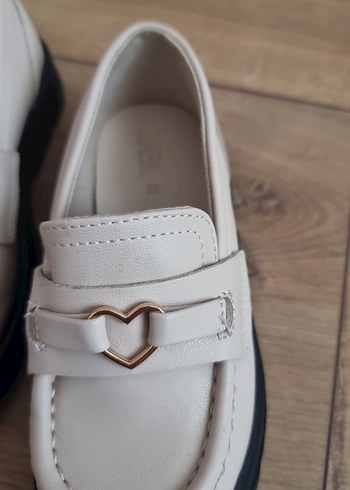 Beyaz Tokalı cocuk Loafer Blok Topuk - Görsel 2