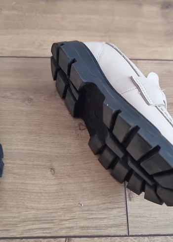 Beyaz Tokalı cocuk Loafer Blok Topuk - Görsel 3