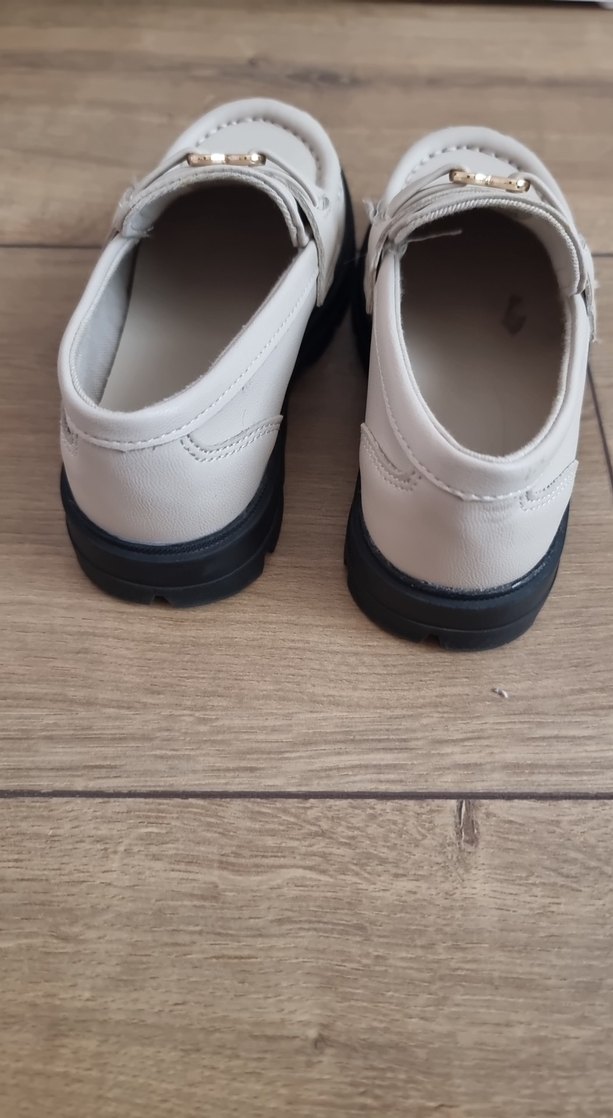 Beyaz Tokalı cocuk Loafer Blok Topuk - Görsel 4