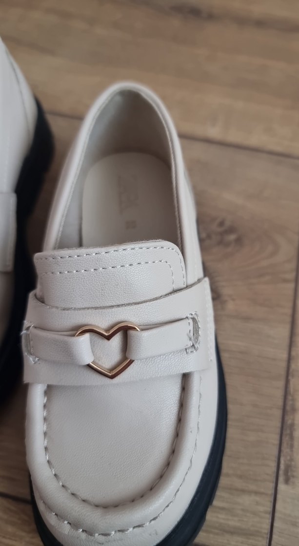 Beyaz Tokalı cocuk Loafer Blok Topuk - Görsel 2