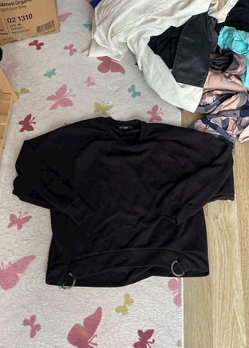 Siyah Kadın Oversize Sweatshirt