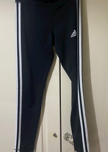 Kız Siyah Adidas Şeritli Tayt - Görsel 2