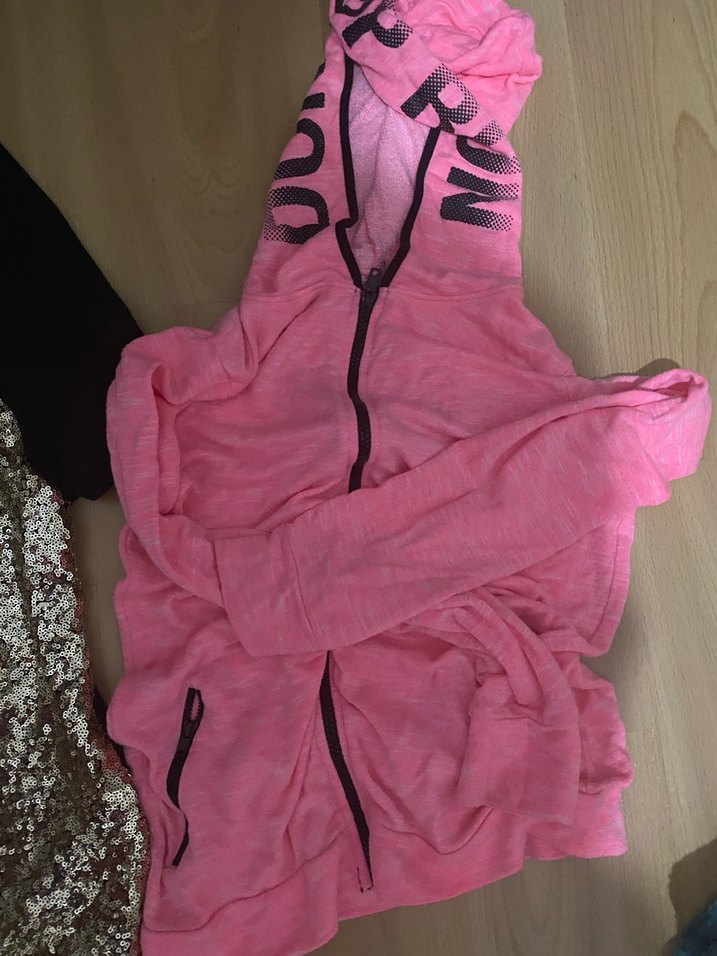 Pembe Parlak Fermuarlı Kız Hırka - Görsel 3