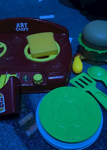 Renkli Oyuncak Mutfak Seti ve Hamburger - Görsel 3