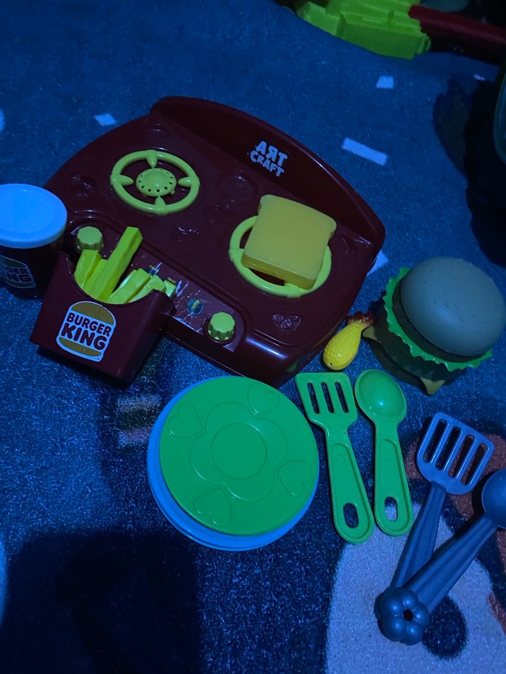 Renkli Oyuncak Mutfak Seti ve Hamburger - Görsel 5