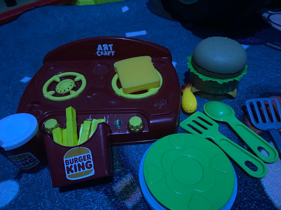 Renkli Oyuncak Mutfak Seti ve Hamburger - Görsel 4