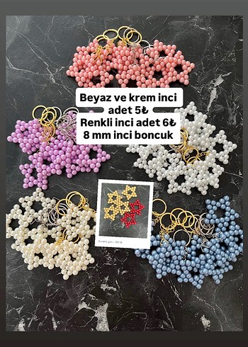 8mm İnci Boncuklu anahtarlık