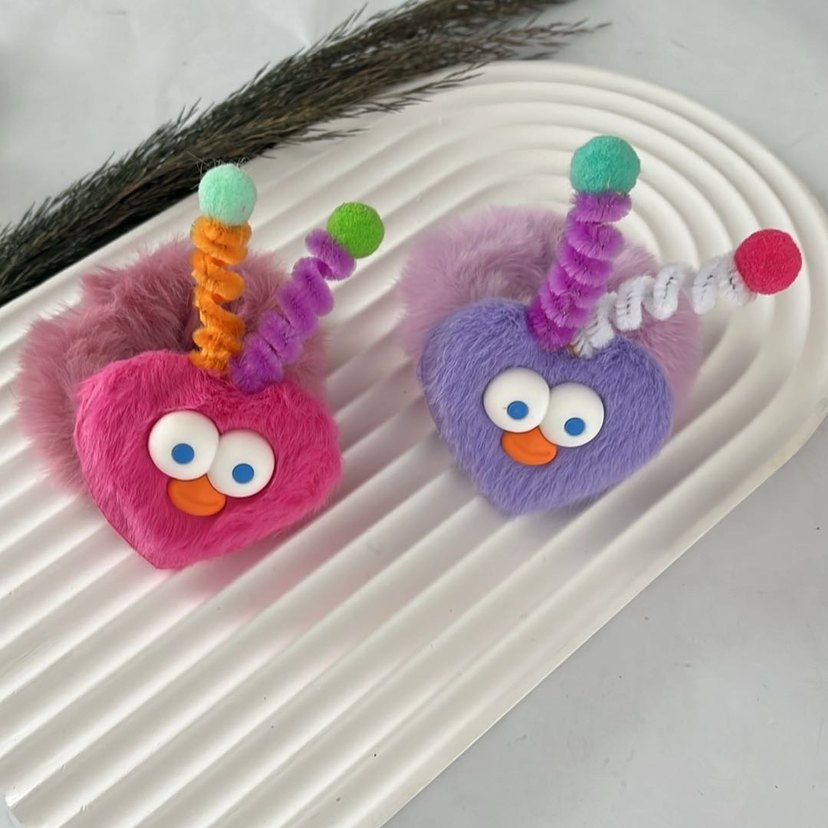 Renkli Püsküllü Çocuk Saç Tokası - Görsel 3