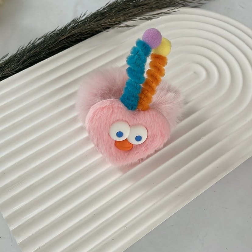 Renkli Püsküllü Çocuk Saç Tokası - Görsel 4