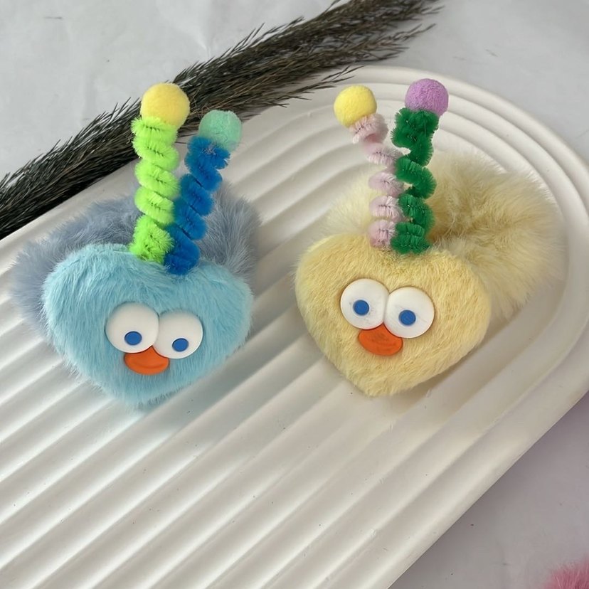 Renkli Püsküllü Çocuk Saç Tokası - Görsel 2