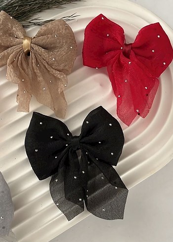 Çok Renkli Parlak Fiyonk Saç Aksesuarları - Görsel 3