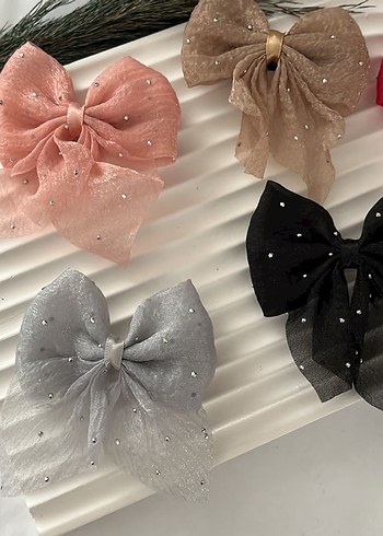 Çok Renkli Parlak Fiyonk Saç Aksesuarları - Görsel 2