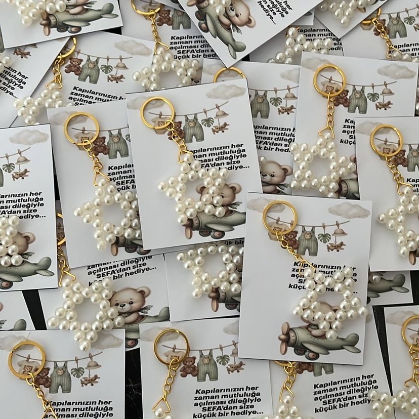 Zincir Detaylı Bohem Tarzda Kadın Anahtarlık - Görsel 2