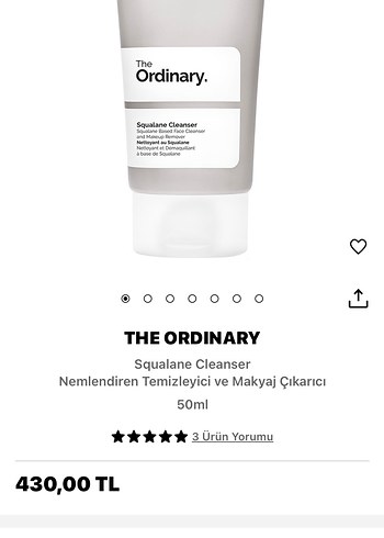 The Ordinary Squalane Nemlendirici Temizleyici 50ml