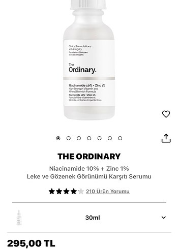 The Ordinary Niacinamide %10 + Çinko %1 Serumu 30ml