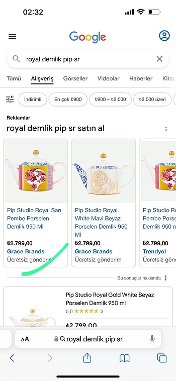 Diğer Pip studio çaydanlık 900 mL