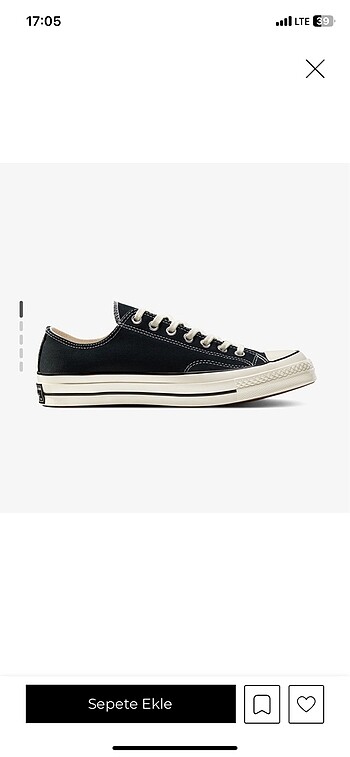 Converse Chuck 70 Unisex Siyah