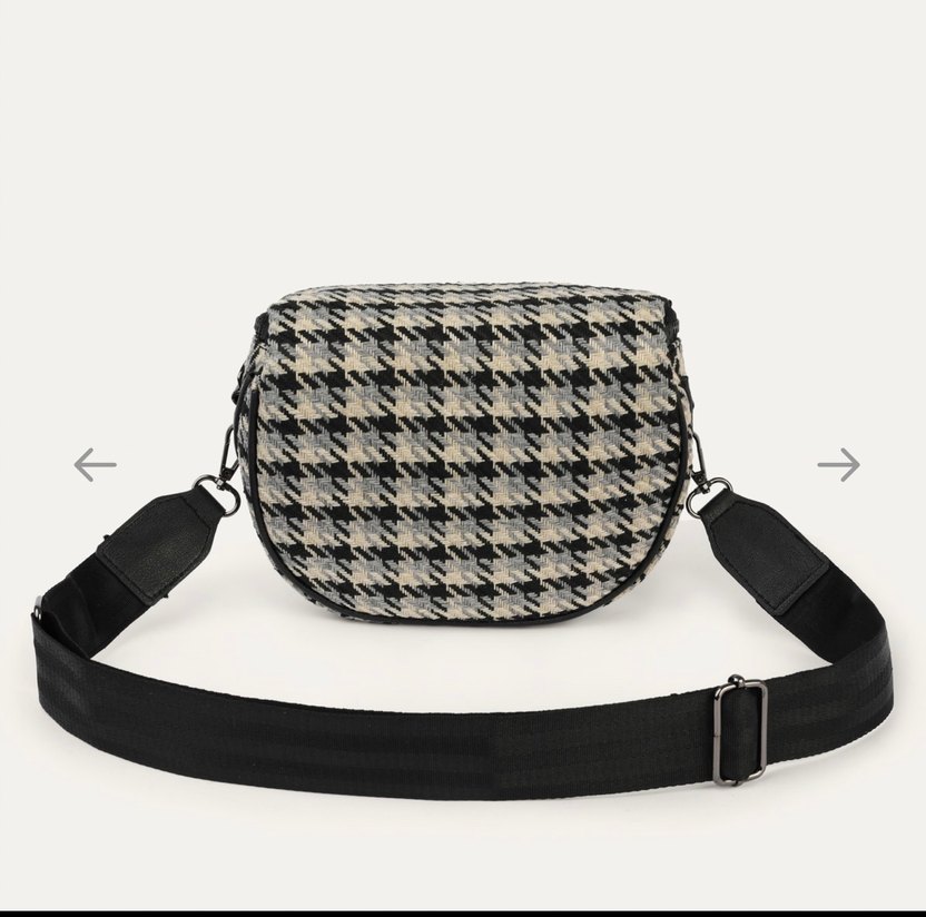 Mudo Gri Desenli Kemerli Kadın Çanta - Görsel 3